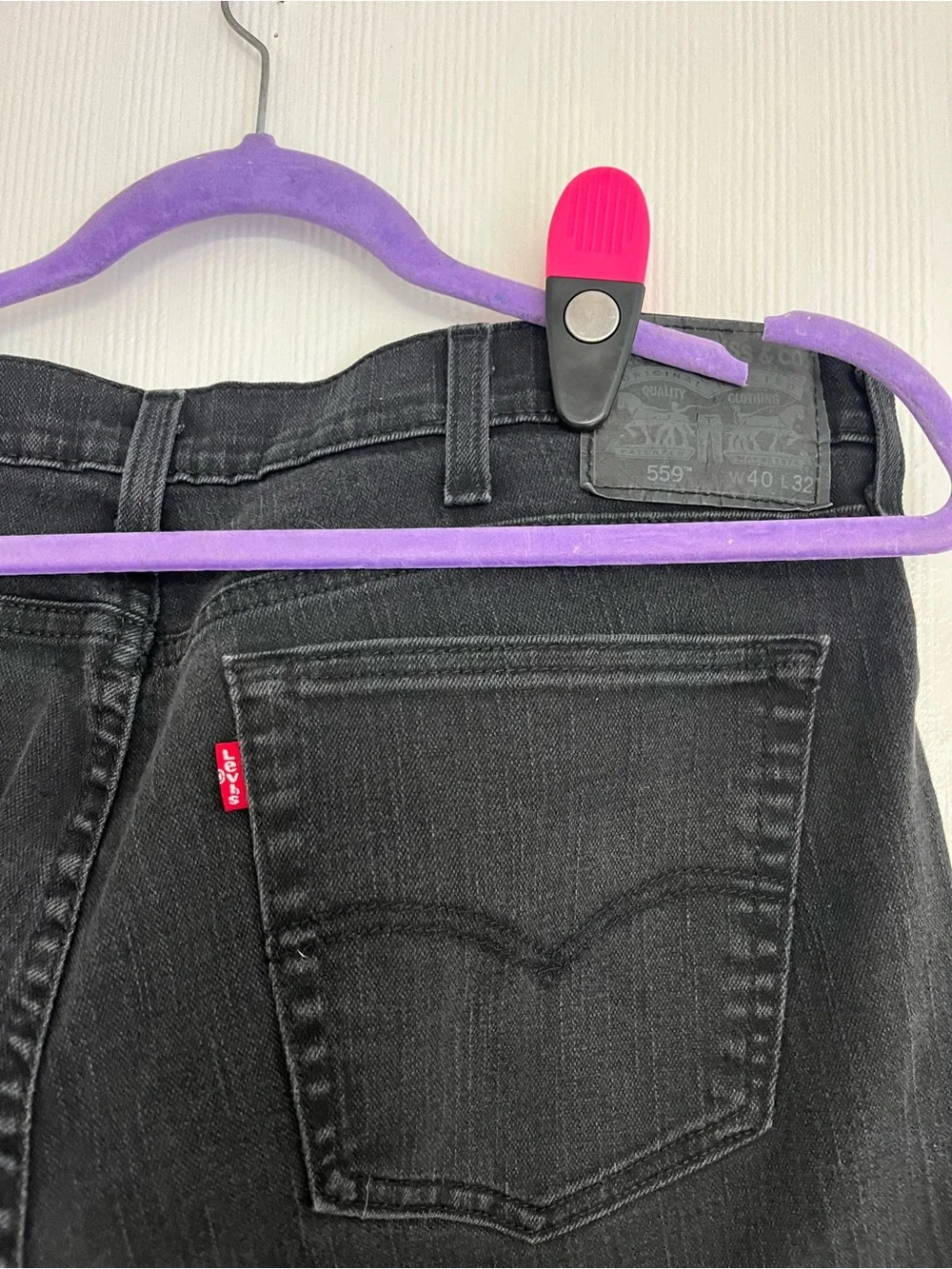 Men's Straight-Leg Black Jeans